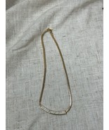 Vintage Crown trifari snake Chain pave Crystal necklace Choker Gold - $82.10 CAD
