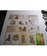 14 Antique early 1900s Dog animal lover pet Postcards Lot - $1,416.09 MXN
