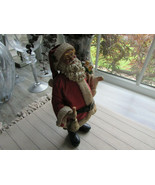 VTG POSSIBLE DREAMS CLOTHTIQUE OLD WORLD SANTA 1988 TOY SACK  &amp; BELL 10&quot;H - £19.34 GBP