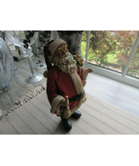 VTG POSSIBLE DREAMS CLOTHTIQUE OLD WORLD SANTA 1988 TOY SACK  &amp; BELL 10&quot;H - $24.70