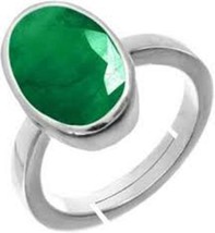 Solid 925 Sterling silver Natural Emerald Panna Gemstone Ring For Men &amp; Women - £58.14 GBP