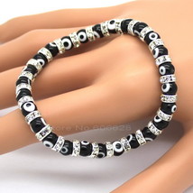 Hot!!! Charm Bracelets, Composed Of Eye Glass Beads and 6 mm Diamante ,6  Color  - £7.78 GBP