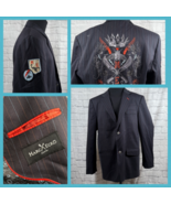 VTG Marc Ecko Cut And Sew Mens XL 42L Sport Coat Embroidered Jacket Punk... - $63.09