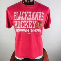 Majestic Chicago Blackhawks NHL Hockey Mens Large L Red Themed T-Shirt - £11.51 GBP