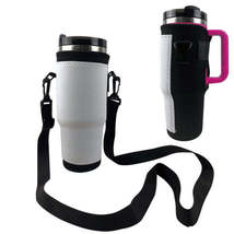 Sublimation Blank Neoprene 40oz tumbler tote pouch holder with adjustabl... - £4.73 GBP