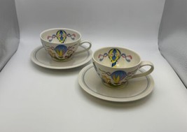 Pair of Villeroy &amp; Boch LE BALLON Balloon Cups &amp; Saucers - $1,109.09 MXN