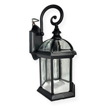 Kichler KC9735BK Black Barrie 16&quot; Outdoor Wall Light With Beveled Glass Panels - £55.12 GBP