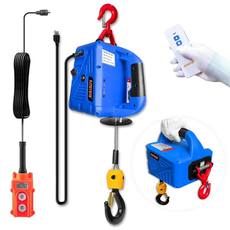 1100Lbs,Portable Winch with Manual,Wire and Wireless Remote Control,110V... - $230.09