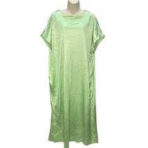 Vintage Vanity Fair Kaftan Nylon Size S Mint Green Short Sleeve House Dress 60s - $34.60