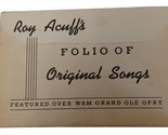 Souvenir Cartolina Raccoglitore Roy Acuff&#39;s Folio Di Originale Songs - $19.29