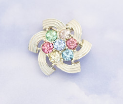 Vintage Geometric Multi-color Stone Brooch By Sarah Coventry H1 - £17.39 GBP
