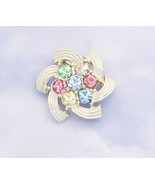Vintage Geometric Multi-color Stone Brooch By Sarah Coventry H1 - $21.99