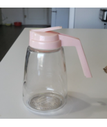 Vintage Federal Housewares 12 oz Glass Syrup Dispenser w/Pink Plastic Li... - £7.43 GBP