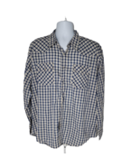 Western Plans Button Up Shirt ~ Sz XL ~ Blue  ~ Long Sleeve ~ Plaid - £17.64 GBP