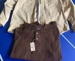 Redhead Shirt Men&#39;s Large Beige Long Sleeve Chamois Heavy Thick Cotton &amp;... - $37.62
