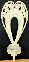 1975 Burwood Products White Wall Hanging Candle Holder Scrolled 8 X 17&quot; Homco - £15.02 GBP