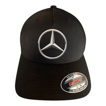 Mercedes-Benz Flexfit Black Baseball Cap Silver Logo Fitted Hat S/M - $18.00