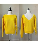 Vintage 80s 90s Colors by Brooks Bold Marigold Yellow Wide Rib Back V Sw... - €17,30 EUR