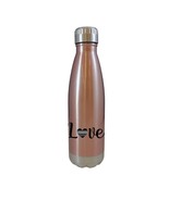 Love With Rainbow Heart Design Rose Gold 17oz Water Bottle LA5125 - $19.99