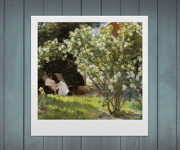 Delightful Peder Krøyer Summer Rose Garden Wall Art Home Decor Print 24x20 in - £30.33 GBP