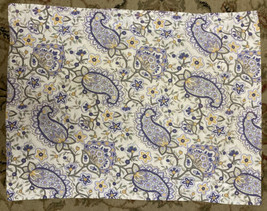 Pottery Barn Throw Pillow Cover 30”x 23”Paisley Floral Purple Gold - £13.89 GBP