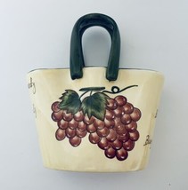 Style Eyes by Baum Bros Ceramic Basket Antique Grape Writing Collection Burgundy - £16.96 GBP