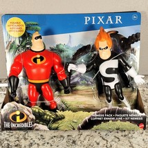The Incredibles Nemesis Pack Mr Incredible &amp; Syndrome Action Figure Set Mattel - £14.94 GBP