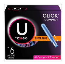 U by Kotex Click Compact Tampons, Super Plus Absorbency, Unscented, 16 C... - £5.08 GBP