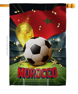 World Cup Morocco House Flag Soccer 28 X40 Double-Sided Banner - £29.55 GBP