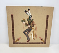 NAVAJO Native American Indian Sand Art Painting on Board Yei Bei Chai Dancer 12&quot; - $22.97