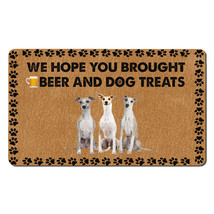 Funny Whippet Dogs Outdoor Doormat Beer And Dog Treats Mat Gift For Dog ... - £30.89 GBP