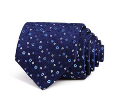 allbrand365 designer Ditsy Floral Silk Classic Tie Color Navy/Purple Col... - £27.58 GBP