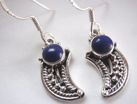 Lapis Lazuli Tribal Style 925 Silver Dangle Earrings make a deal - £10.06 GBP