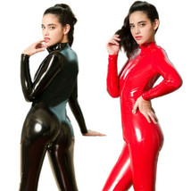 Women Sexy Latex Leather Playsuit Jumpsuit Bodysuit Catsuit Lady Zipper Clubwear - £16.75 GBP