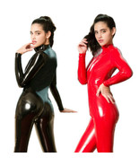 Women Sexy Latex Leather Playsuit Jumpsuit Bodysuit Catsuit Lady Zipper ... - £16.58 GBP