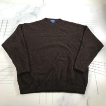 Pendleton Sweater Mens 2XL Heather Brown Gold Flakes Shetland Wool High ... - £29.60 GBP