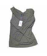 New Pokwai Vogue Long Sleeve Shirt Cross Top V-neck Brown Size L - $276.76 MXN