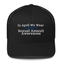 in April We Wear Teal Sexual Assault Awareness Butterfly Embroidery Trucker Cap - £22.96 GBP