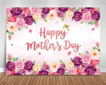 Mocsicka Mother&#39;S Day Backdrop 7X5Ft Pink and Purple Floral Happy Mother... - $19.77