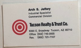 Vintage Tucson Realty &amp; Trust Company Business Card Ephemera Tucson Ariz... - $3.95