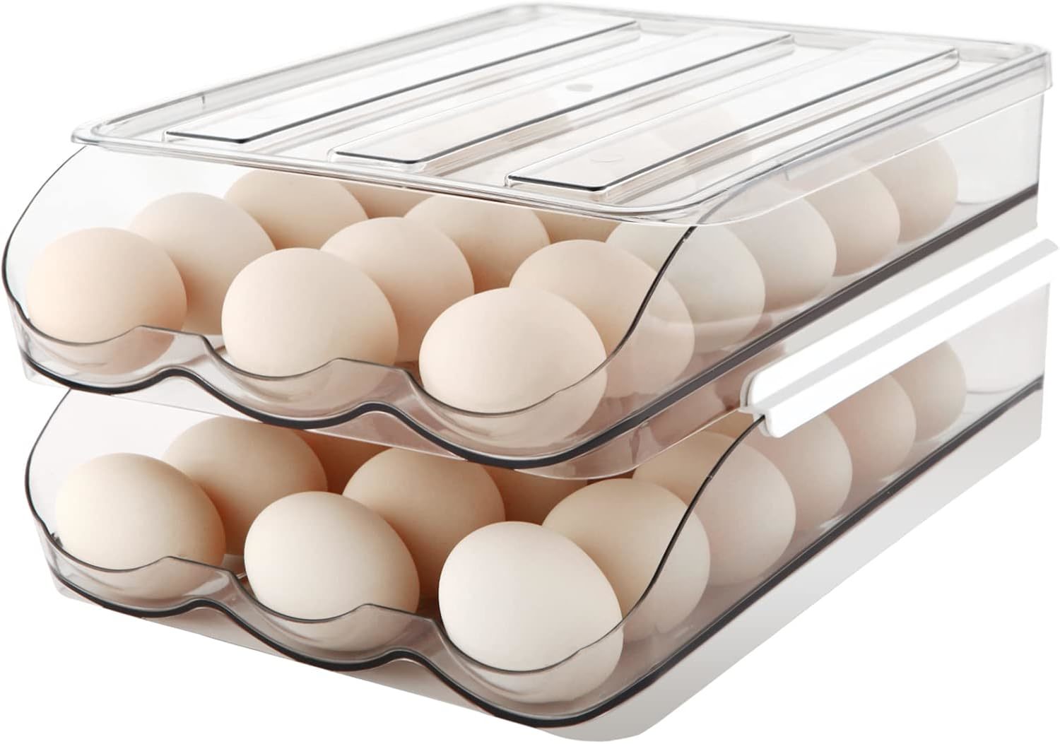 Egg Holder For Fridge, Automatically Rolling Egg Storage Container For, ... - $32.99