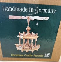 Vintage Hand  Made In Germany Christmas Candle Pyramid Nativity Spinning Blades - £140.69 GBP