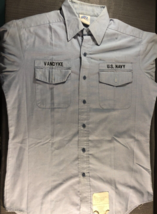 Dscp Quarterdeck Collection Men&#39;s Utility Shirt Usn Us Navy MEDIUM/LONG 34SL - £18.60 GBP