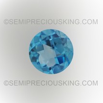Natural Topaz Round Checkerboard Cut 8X8mm Swiss Blue Color VVS Clarity Loose Ge - £23.94 GBP