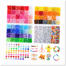 DIY Art Gifts: 72 Colors Pony Beads Bracelets Making Kit with Letter Beads - Cre - £57.76 GBP