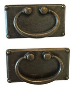 Vintage Mission Lot Of 2 Bronze Bail Drop Drawer Pulls 3.75&quot; Furniture H... - €16,80 EUR