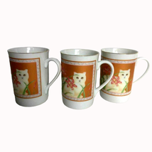 Set 3 Otagiri Coffee Mug White Persian Cat Elizabeth King Brownd Vintage... - $39.95