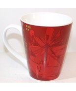 STARBUCKS 2014 Christmas Coffee Mug Cup Red White Gold 12 oz Collectible - £5.61 GBP