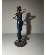 Art Nouveau Art Deco Seymor Mann Resin Blue and Bronze Lady Figurine - $353.02 MXN