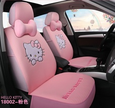 Hello Kitty Cartoon Car Seat Covers Set Universal Car Interior Pink Full... - £133.67 GBP